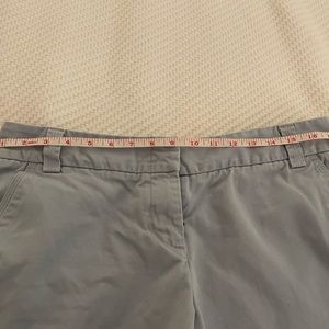 J Crew City Fit light blue shorts.